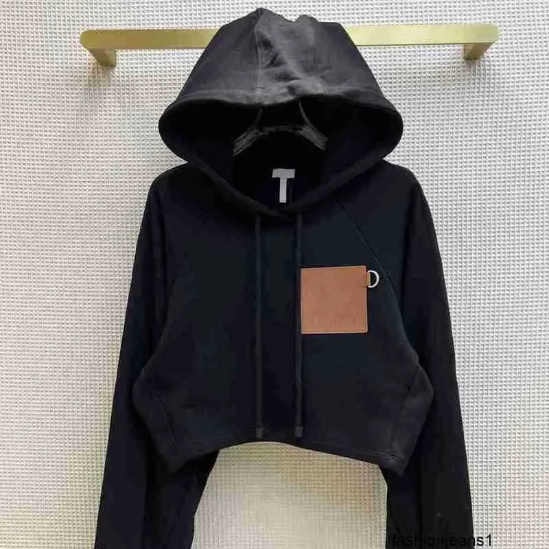 Designer Rätt toppversion 1.1Low Autumn New DrawString Hooded Women's Short Hoodie Donkey V Rowe Parisuz91