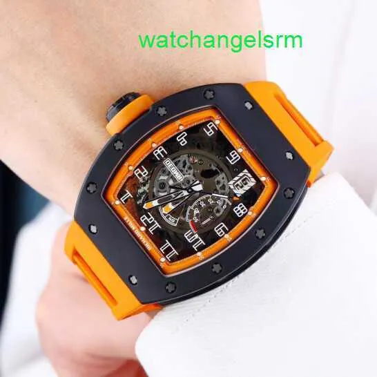 RM Watch Business Calendrier Montre-Bracelet Rm030 Montre Mécanique Automatique Rm030 Céramique Orange Tempête Édition Limitée Mode Loisirs Sport Poignet