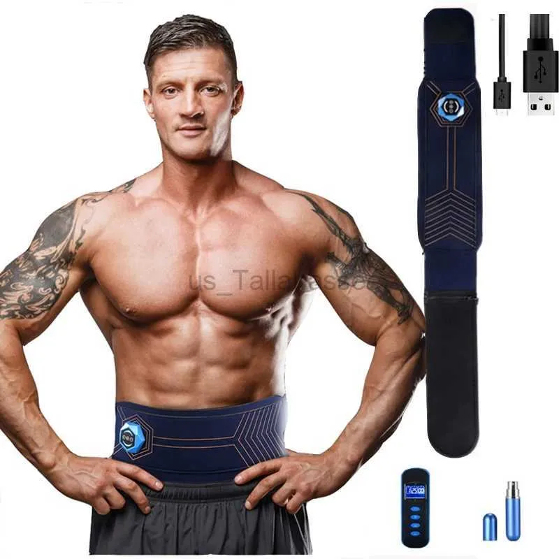 Slantbälte vibration Viktförlust Bälte Abdominal Trainer Fitness Electric Abs Color Tone Belt Muskelstimulering Midja Trimningsmaskin Massage Maskin 240321