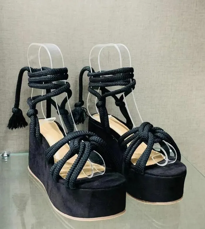 Sandali da donna Sandali con plateau 2023 Estate all'aperto Spiaggia Comfort Appartamenti zeppe Casual Morbido cinturino alla caviglia Scarpe con aumento di altezza Pantofole piatte rialzate