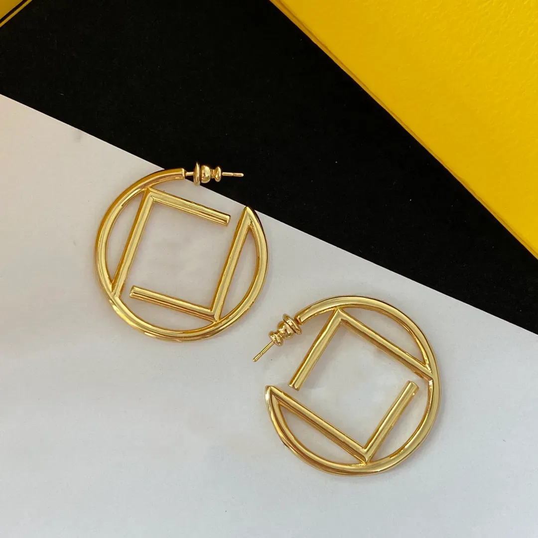 Designer Hoop for Womens Fashion Gold Hoops Big Circle Earrings Letter Smycken unisex örhängen 2209052d