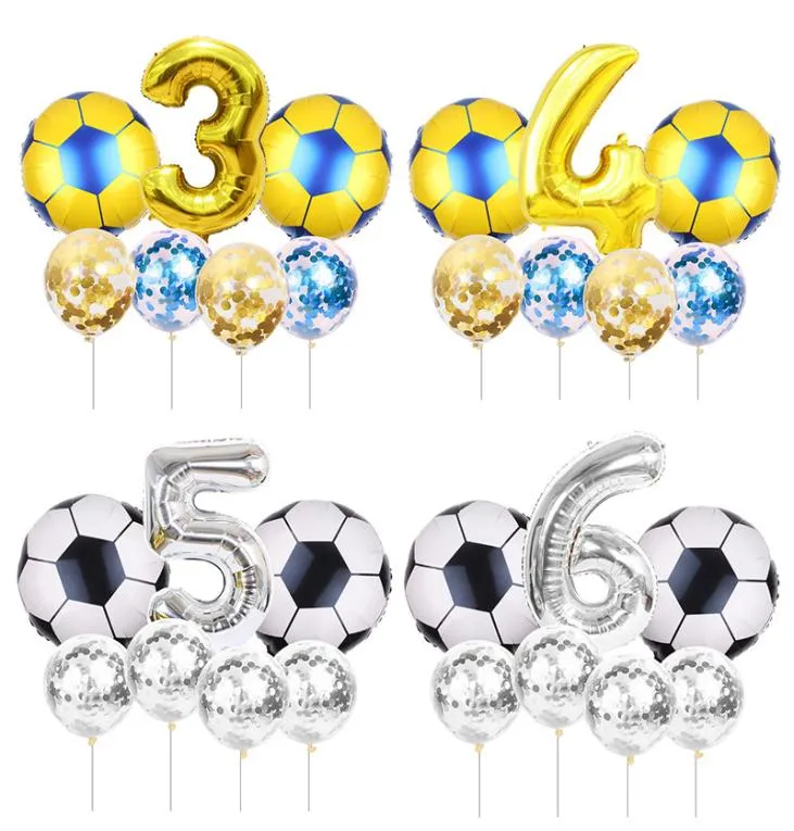 7 PCslot Voetbal Thema Ronde basketbal Ballonnen Confetti Latex Helium Ballon Sport Ontmoet Jongen Verjaardagsfeestje Bal Decor Y1390110