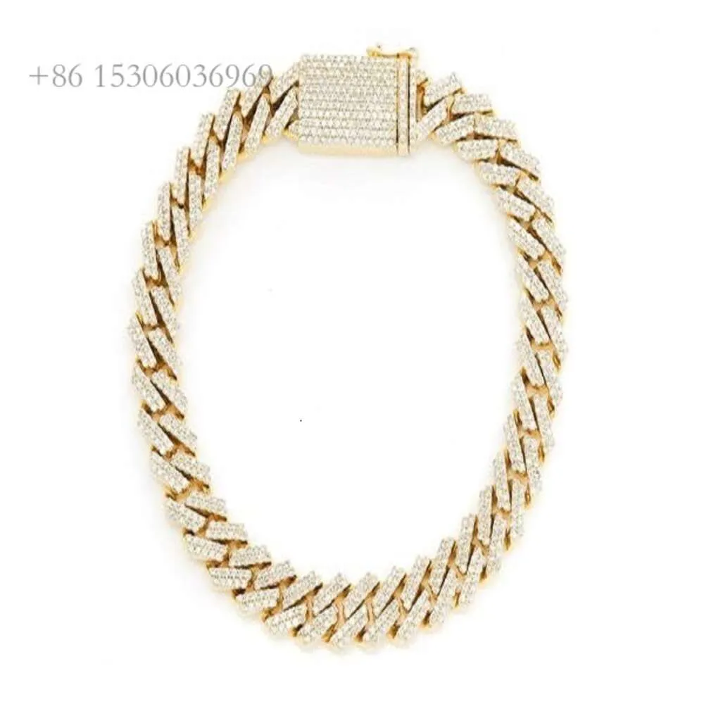 Neueste Designs Hip Hop Schmuck 10 mm echte Diamanten Miami Cuban Link Chain Armband Großhandelspreis