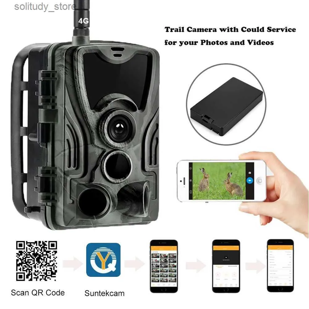 Hunting Trail Cameras 4K Application en direct Service Cloud caméra de chasse HC801PROLI Streaming 5000Mah batterie rechargeable 4G 30MP Vision nocturne Q240321