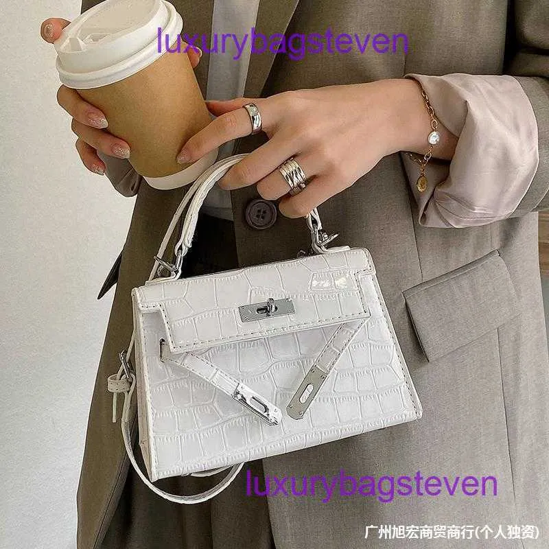 Hremms kelyys en cuir authentique sac à main en cuir de haute qualité de haute qualité compromis de crocodile Handheld Womens Small Bag 2024 Nouvelle mode a un véritable logo