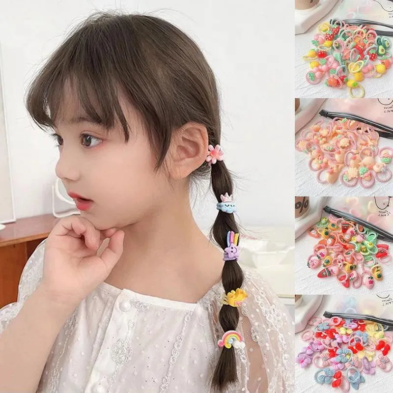 Hair Accessories Korean 10/20pcs Set Girls Bands Cute Cartoon Ties Elastic Ropes Children Ponytail Holder