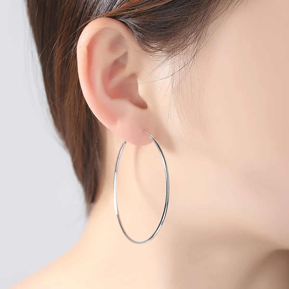 S925 Silver Large Circle Earrings European American Fashion Personality Fine Circle Earrings Women High end Earrings Party Dinner Jewelry Valentine's Day Gift SPC