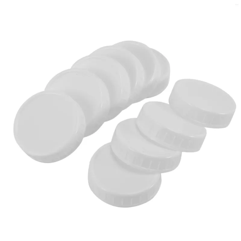 Jewelry Pouches 10Pcs Plastic Storage Caps Lids Ribbed For 70mm Standard Regular Mouth Mason Jar Bottle