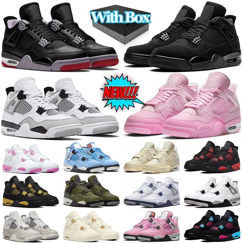 With Box black cat 4s basketball shoes 4 for men women Military Oreo Cool Grey womens mens outdoor sports sneakers size 36-47