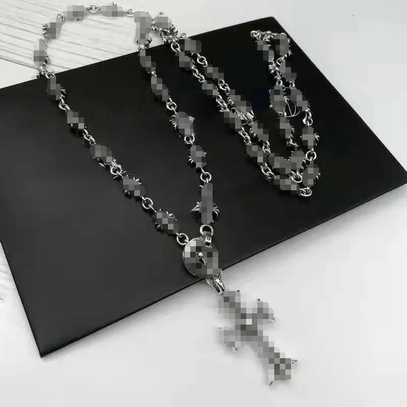 Unisex ontwerper hanger kettingen punk kruis Thaise zilveren ketting persoonlijkheid hanger luxe ketting