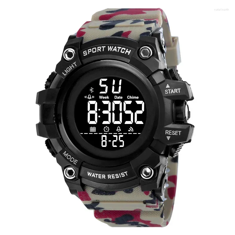 リストウォッチYikaze Men's Sport Watch Multifunction Military Men Alam Clock Big Dial Digital Watches防水電子腕時計