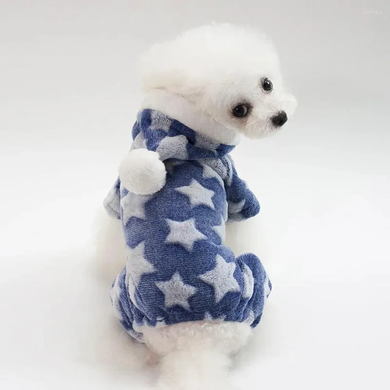 Abbigliamento per cani Pigiama a tutina autunno e inverno per animali domestici Maglione con palline di pelliccia a stella