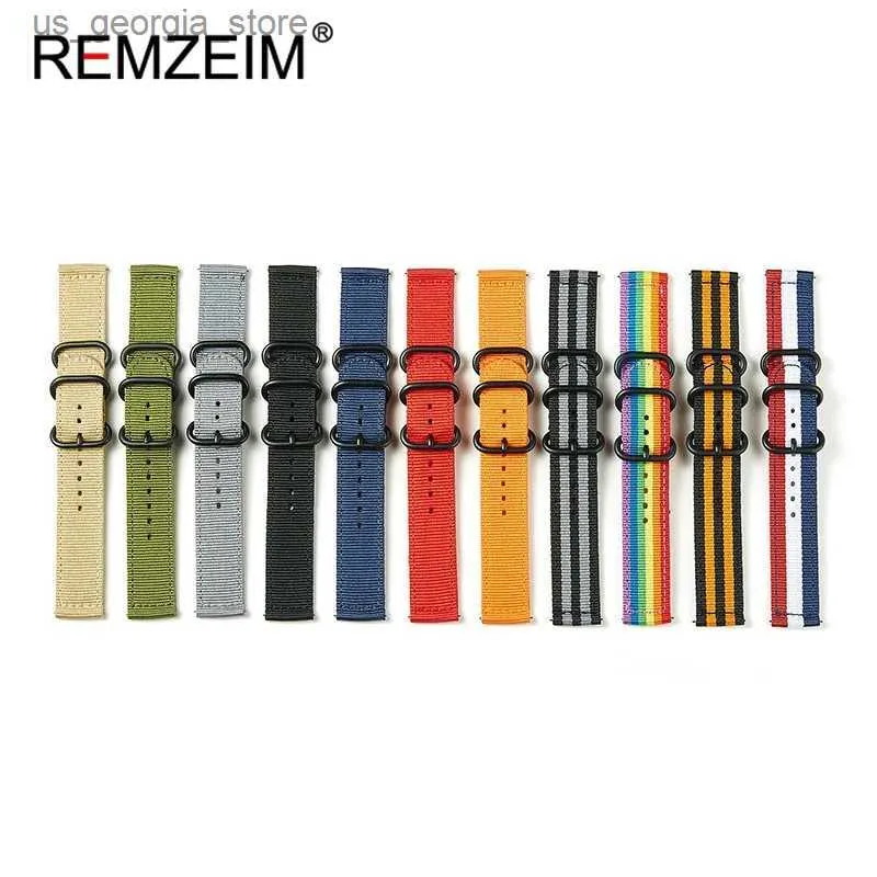 Bant Bantları Naylon Tuval Dokuma Bandı Dokuma Strap Evrensel Bilezik Erkekler İçin Kadınlar Spor Hızlı Serbest Bırakma Band 18mm 20mm 22mm Y240321