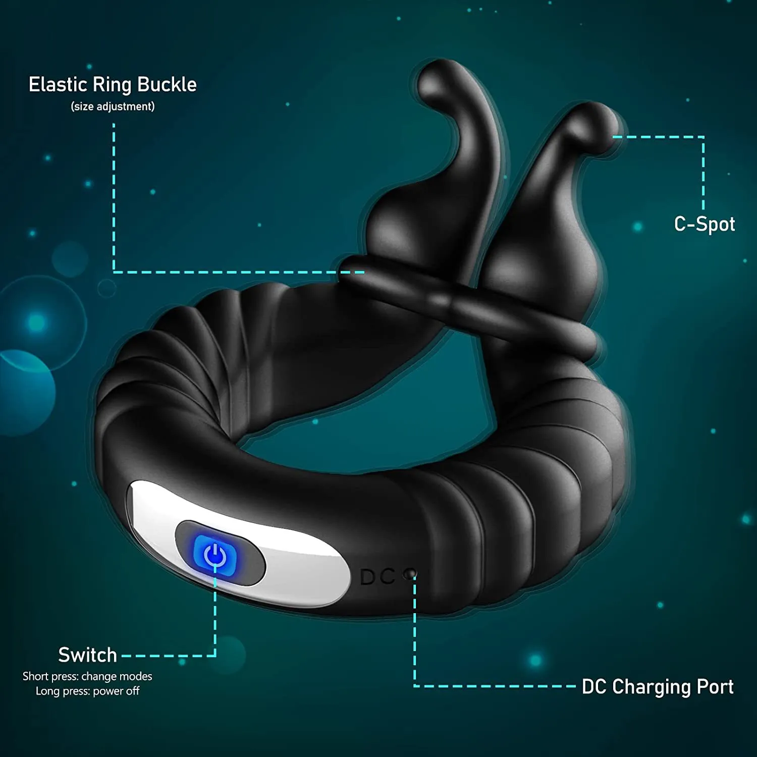 best couples vibrating cock ring Waterproof Vibrating Penis Cock Ring Couples Clit Sucker Male Prostate  Massager main image 0