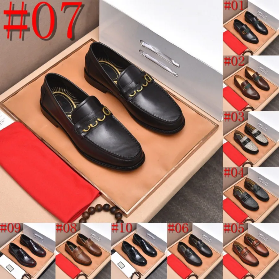 40Model Luxury Men Loaffers Designer Dress Shoes Prints Shoes formais sapatos casuais mocassins de monge marrom preto sapatos de couro de casamento homens homens