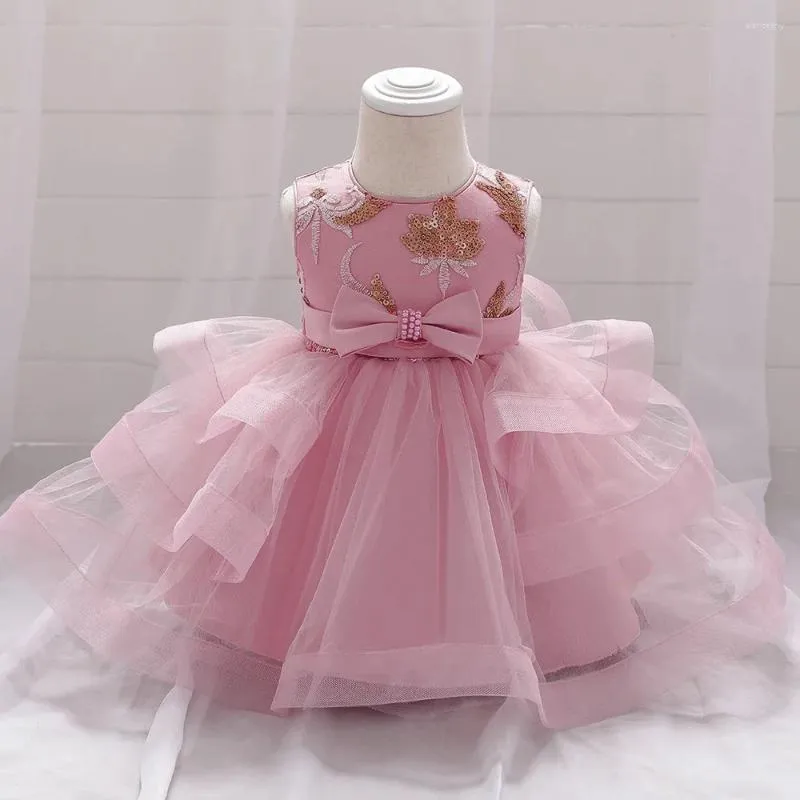 Платья для девочек, платье на крещение для первого дня рождения, костюмы с блестками, детская одежда, пачка принцессы