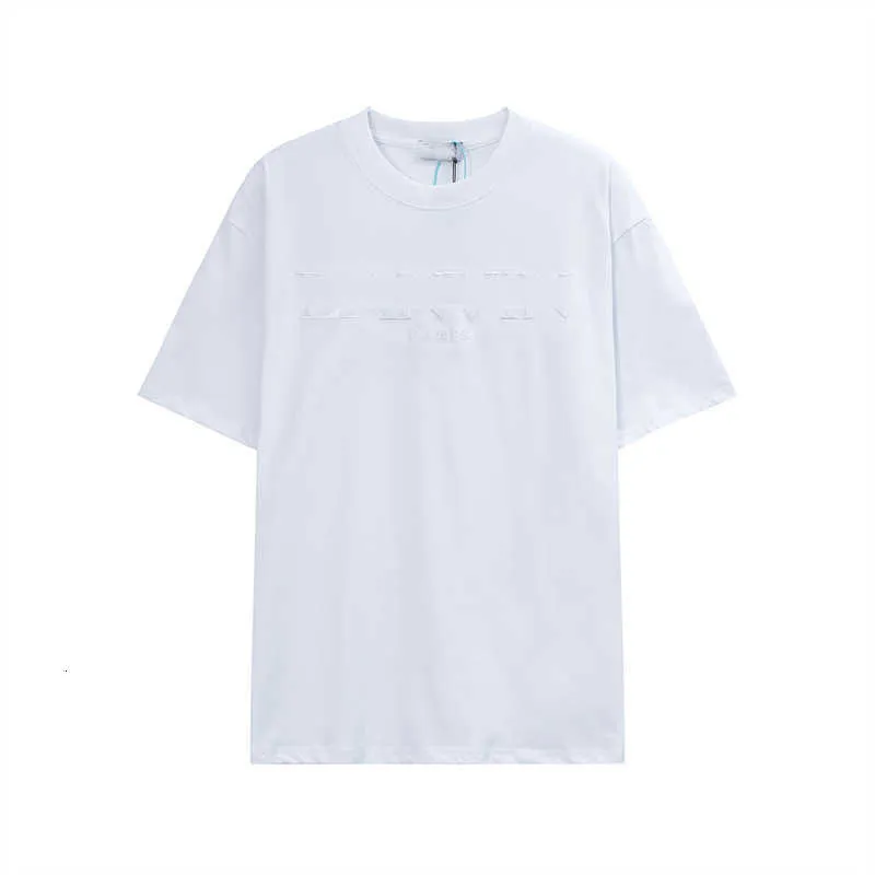 2024 Летние мужские футболки Lanvins Дизайнерские футболки с круглым вырезом с короткими рукавами Модные повседневные мужские и женские быстросохнущие спортивные футболки из хлопка премиум-класса Qrtg