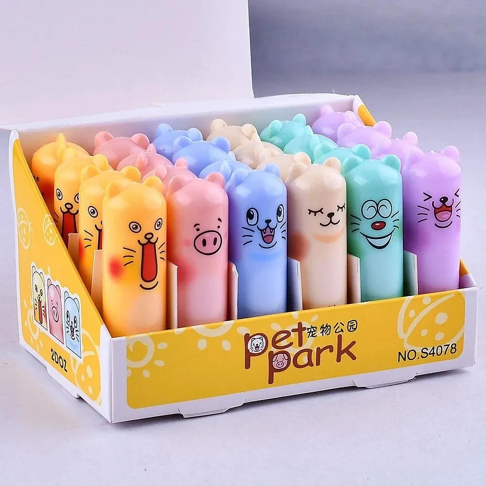 24pcslot Hidratante Sabor Fruta Incolor Desenhos Animados Lip Balm Natural Planta Gloss Embelezar Batom Ferramentas de Maquiagem 240313