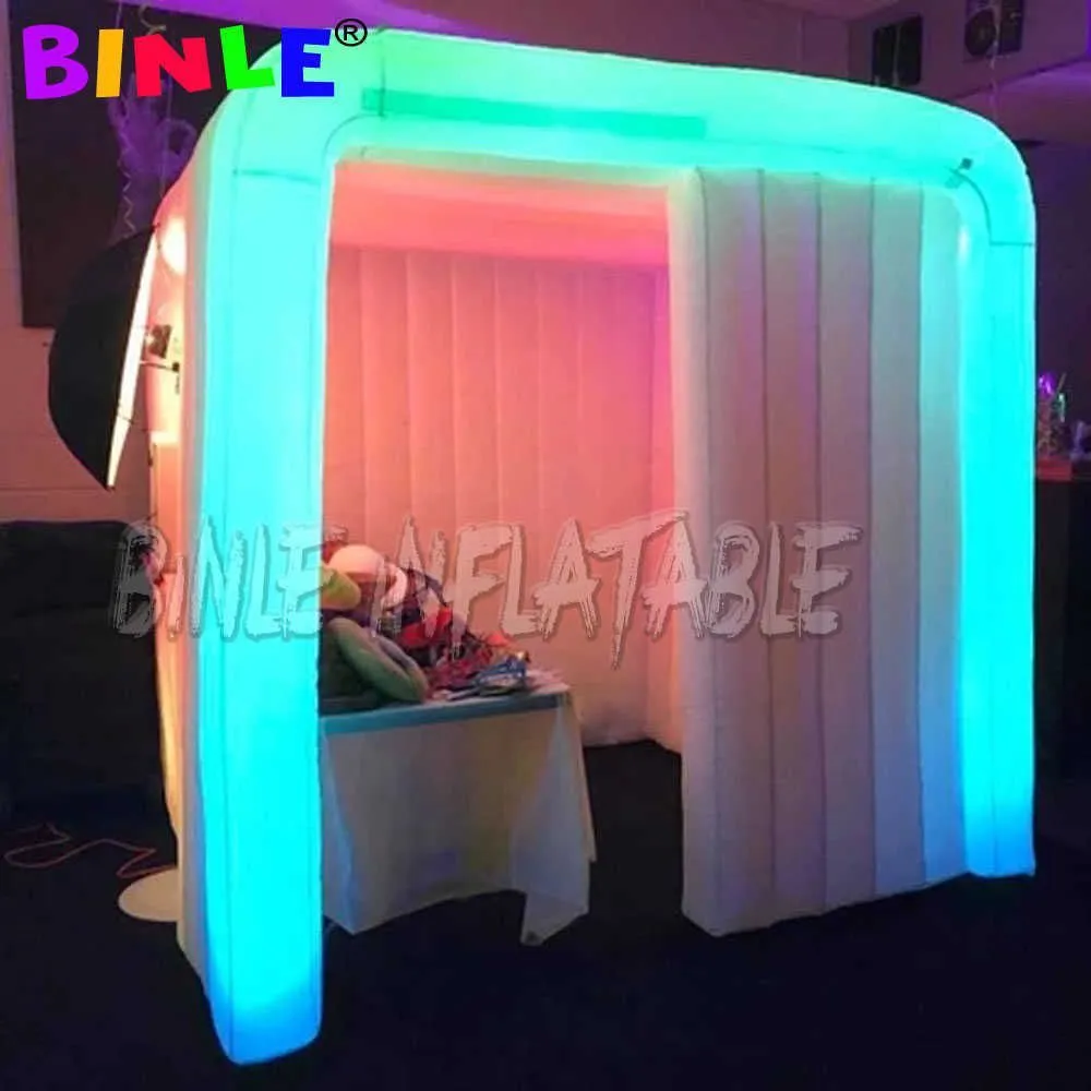 Novo design de design de design de design adereços de cubo cabine de fotos infláveis com tiras de LED Strins Inflable Photo Studio à venda