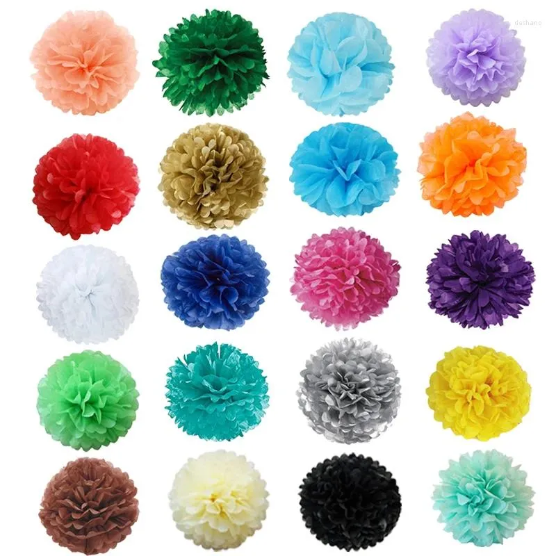 Party Decoration 5Pcs 8inch Paper Towel Flower Ball Pom Wedding Arch Decor Baby Shower Happy Birthday Gift
