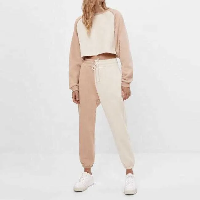 Coton dames 2 pièces Joggers survêtement ensemble vêtements maigre Sweat costumes femmes personnalisé deux tons sport Usa 2024