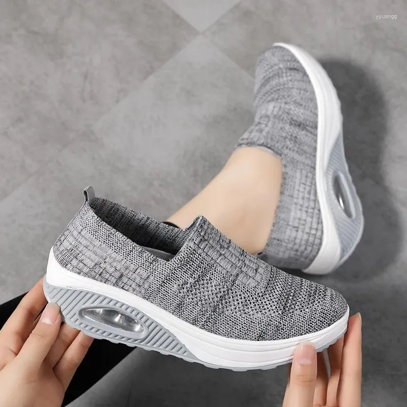 Casual Shoes Fashion Women Vulcanized Sneakers Platform Solid Color Flats Ladies Breathable Wedges Walking