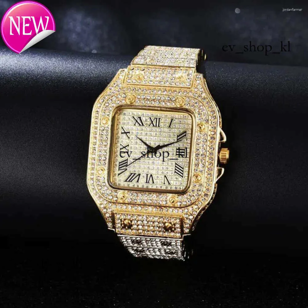 Moissanite Watch Wristwatches Luxury Watches Hip Hop Bust Down Unisex Diamond Watch Stainless Studded Wrist 657 Moissanites Chain Watch