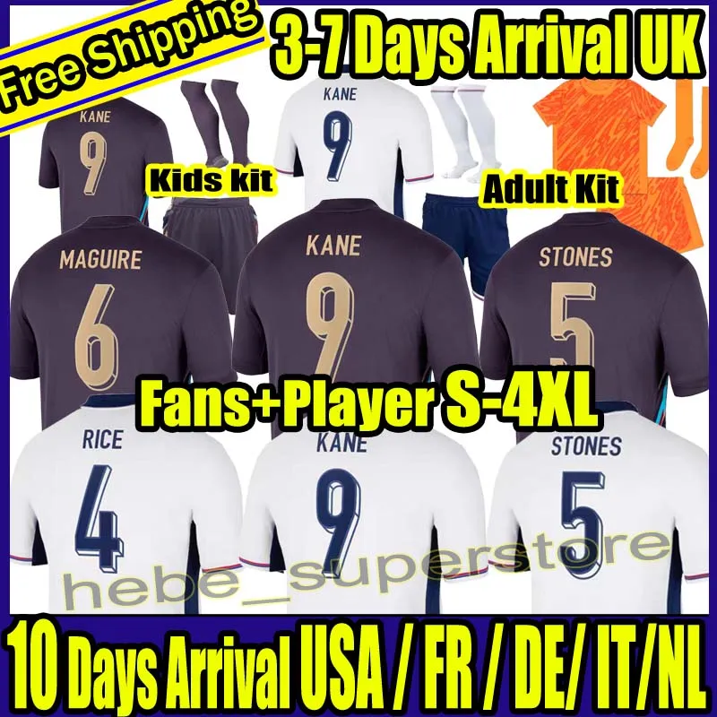 S-4XL 2024 2025 Fußballtrikot Euro Cup BELLINGHAM KANE RASHFORD GREALISH STERLING MOUNT SAKA England Nationalmannschaft Fußballtrikots Herren und Kinder, komplettes Set mit Socken