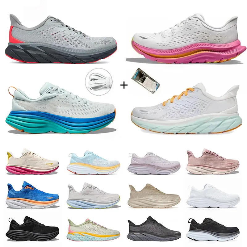 Bondi 8 Clifton 9 Running Shoes Mens Treinadores Pessoas Livres Preto Branco Pêssego Chicote Branco De Roxo Mulheres Na Nuvem EUR 47 Sapatilhas Tamanho Grande Ao Ar Livre