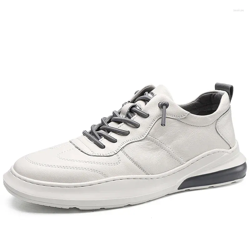 Chaussures décontractées marque hommes mode à la main blanc Skate baskets à lacets en cuir Design 38-44