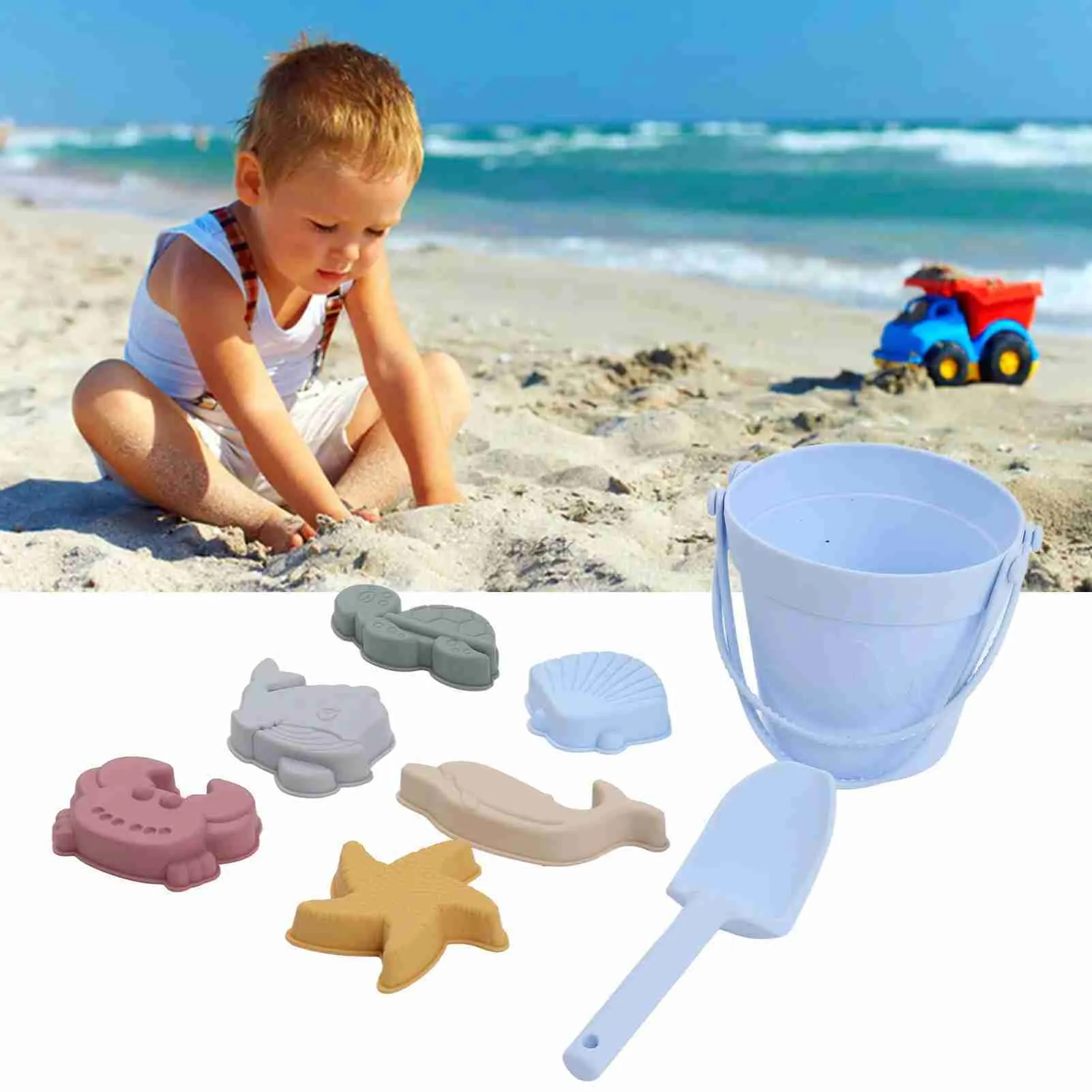 Sand Play Water Fun Beach Toys For Kids Soft Silicone Sandbox Set Beach Game Toy For Send Children Beach Spela Sand Water Play Tools Sand 240321