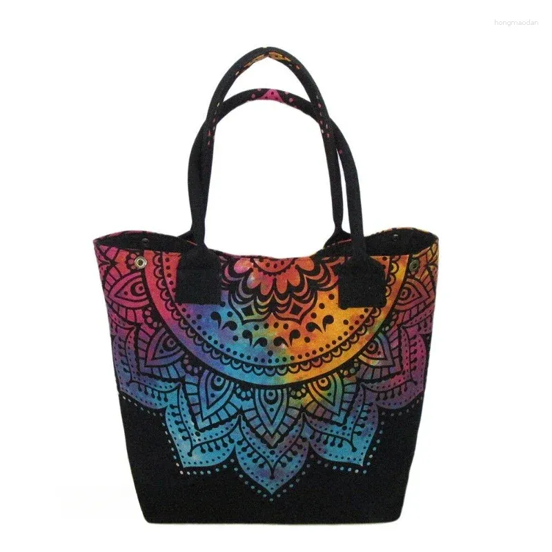 Storage Bags Mandala Tie Dye Women's Shopping Purse Handbag Cotton Handmade Tote Bags#