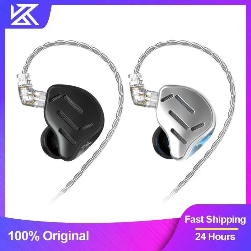 Cell Phone Earphones KZ ZAX 7BA+1DD Wired Headphones Hybrid Technology 16 Units HiFi In Ear Monitor Earplugs Headphones Noise Cancelling Music Headset Q240321