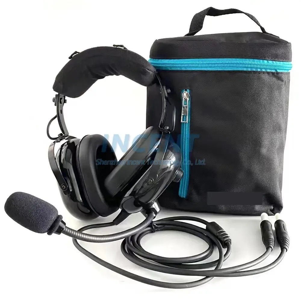 Kopfhörer Schwarz Pilot Headset PNR (Passive Noise Reduction) Aviation Headset Weiches Ohrpolster mit Headset-Tasche