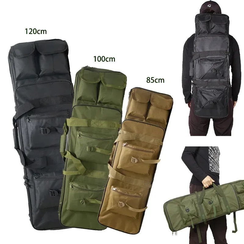 Bags SOETAC 85/100/120cm Tactical Gun Bag Oxford Molle Airsoft Case Sniper Rifle Backpack Fishing Bag Hunting HandBAG