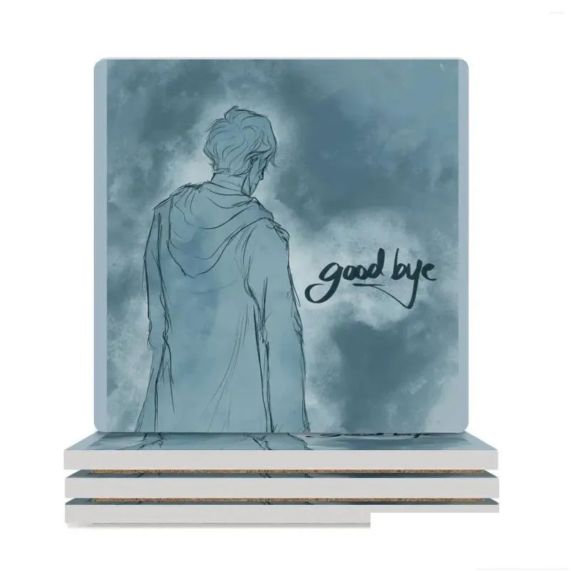 Mats Pads Table Goodbye Friend Ceramic Coasters Square Drink Set Holder Cute Cup Drop Delivery Home Garden Kitchen Dining Bar Decorati Otgnv