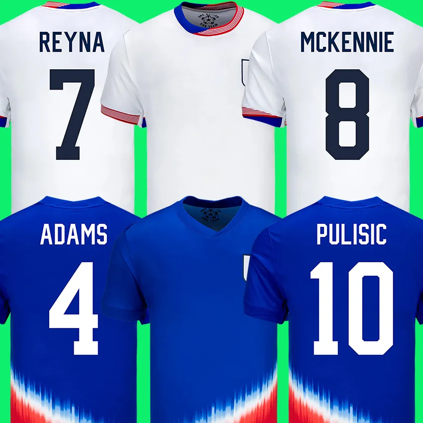 2024 Pulisic Usas Aaronson Soccer Jerseys Adams 24 25 Men Kids Kits United States Shirt Top Thaility Quality Reyna McKennie Dest