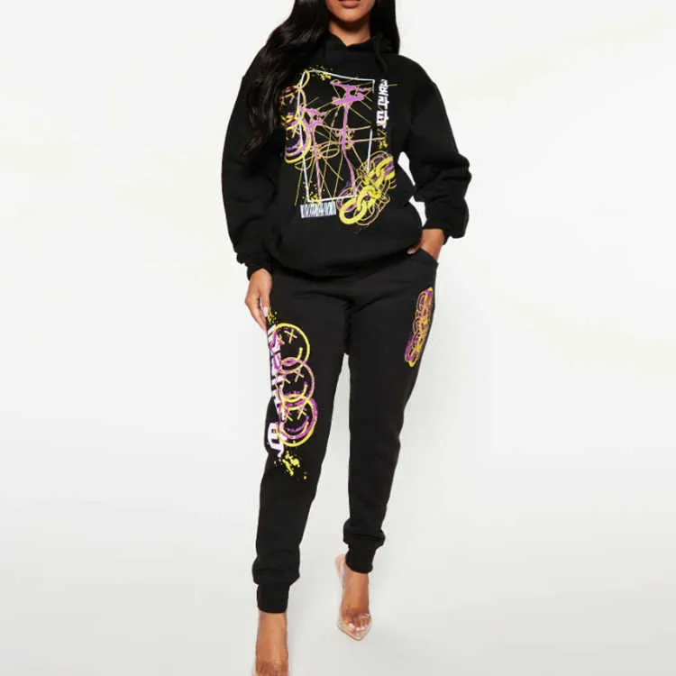 2023 Women Hoodie and Jogger Set Custom Oversized Cotton Tracksuits Plus Size Womens Hoodies Sweatshirts