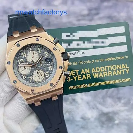 Crystal AP nadgarstek zegarek Royal Oak Offshore Series 26470or Mens Watch 18K Rose Gold Timer 42 mm Automatyczny zegarek mechaniczny