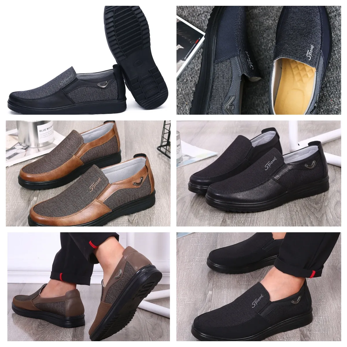 Shoes GAI sneaker sportsCloth Shoes Men Singles Business Low Tops Shoes Casual Soft Sole Slippers Flat soled Men Shoes Black comfort soft big size 38-50