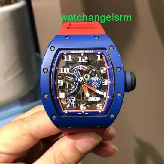 Crystal Automatic Wrist Watch RM Wristwatch Mens Automatic Machinery RM030 Limited Edition 42 x 50mm Mens Watch RM030 Blue Ceramic Limited Edition 100 Paris