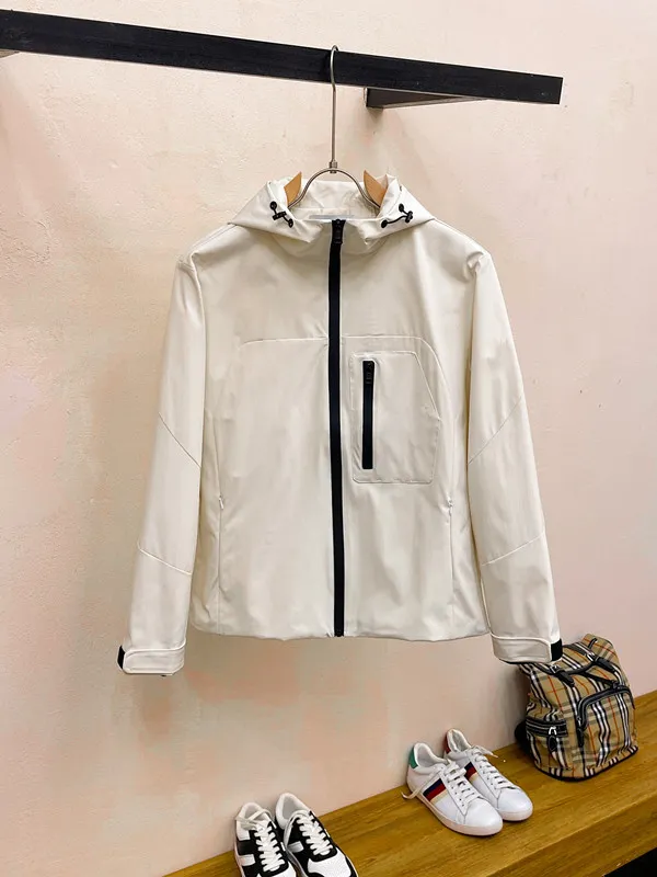 2024 Spring Autumn Embroidery Geometric Print Men's Jackets Stand Colllar Zipper Men's Outerwear Coats CHJ003