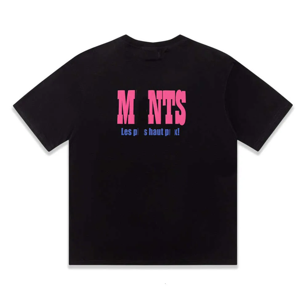 Designer Luxury Vetements Classic Primavera ed estate carina T-shirt a maniche corte girocollo in cotone con monogramma rosa carino