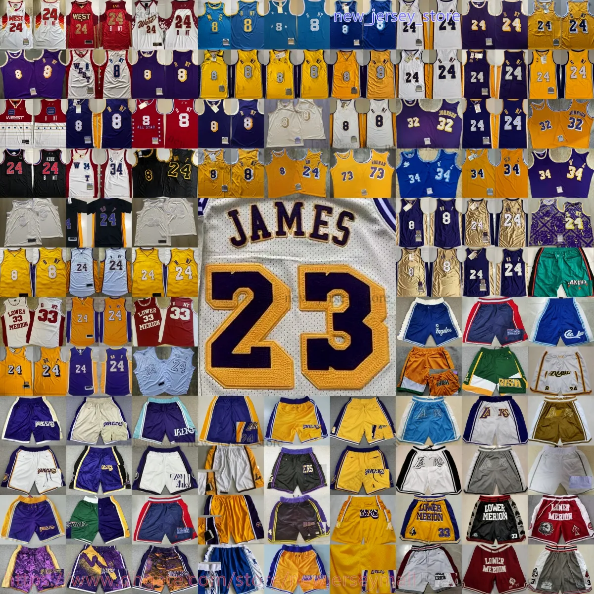 Classic Retro Authentic Embroidery Basketball Los 24Angeles 8 BlackMamba Jersey 96-97 00-01 07-08 08-09 All-Star Rale Stitched Hardwoods Jersey Just Don Short