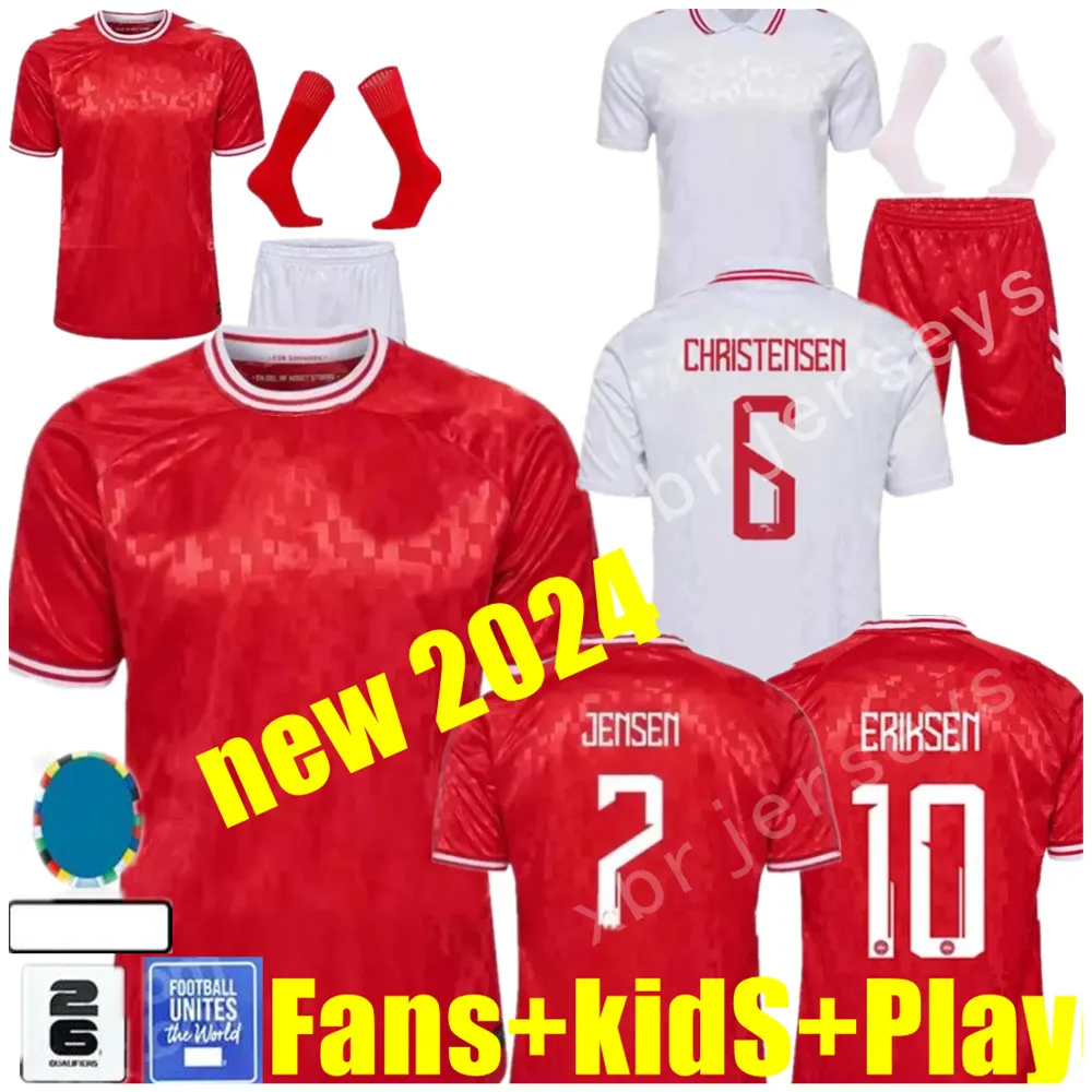 2024 New Danemark Football Jersey Euro Cup Team National Team Eriksen Dolberg Christensen Jensen 24 25 Soccer Shirt Men Kids Kit Full Home