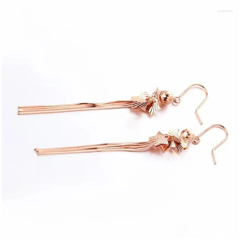 Dangle Chandelier Boucles d'oreilles 14K Plaqué Russe 585 Purple Gold Colorf Sweet Snake Bone Star Polyvalent Femmes Mode Bijoux Drop Deliv Otwfj