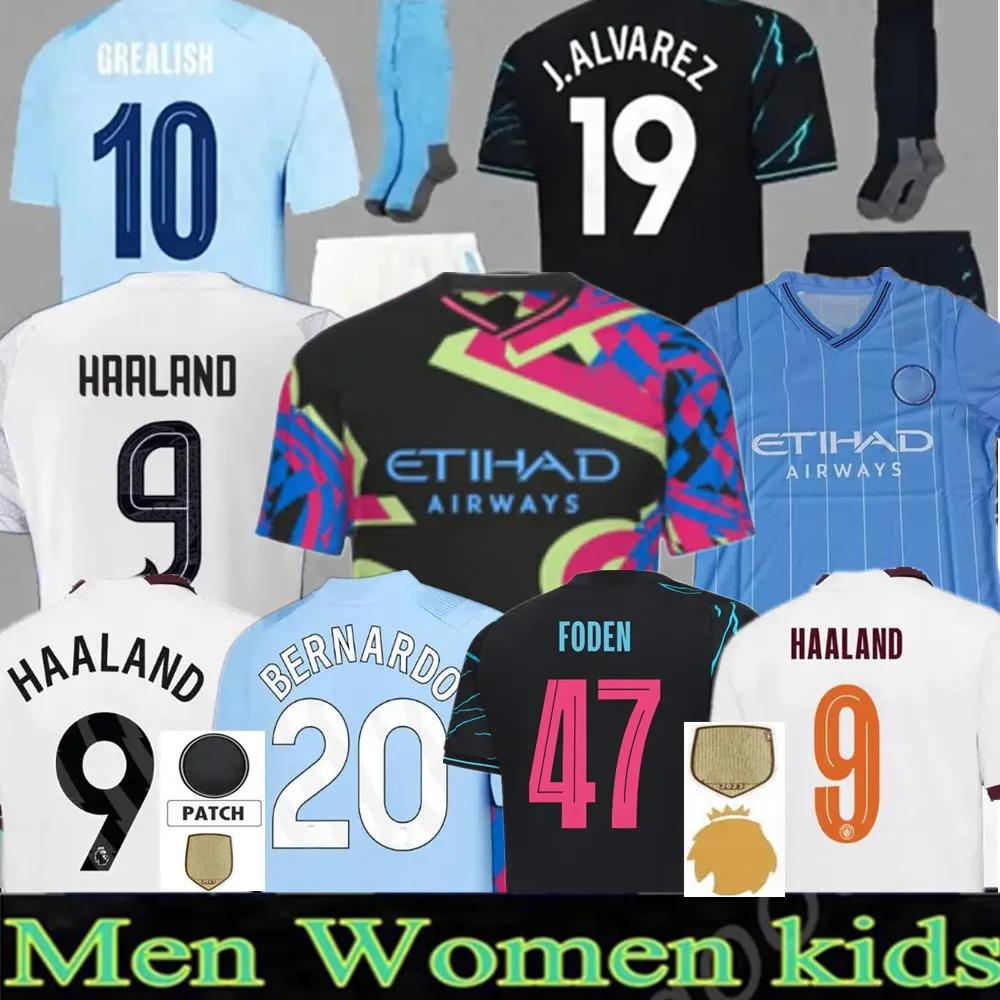 24-25 Voetbalshirts HAALAND 23 24 DE BRUYNE PHILLIPS MANS CITIES GREALISH FERRAN MAHREZ FODEN BERNARDO JOAO CANCELO Z RODRIGO Voetbal Heren Kindertenue Sets Uniformen