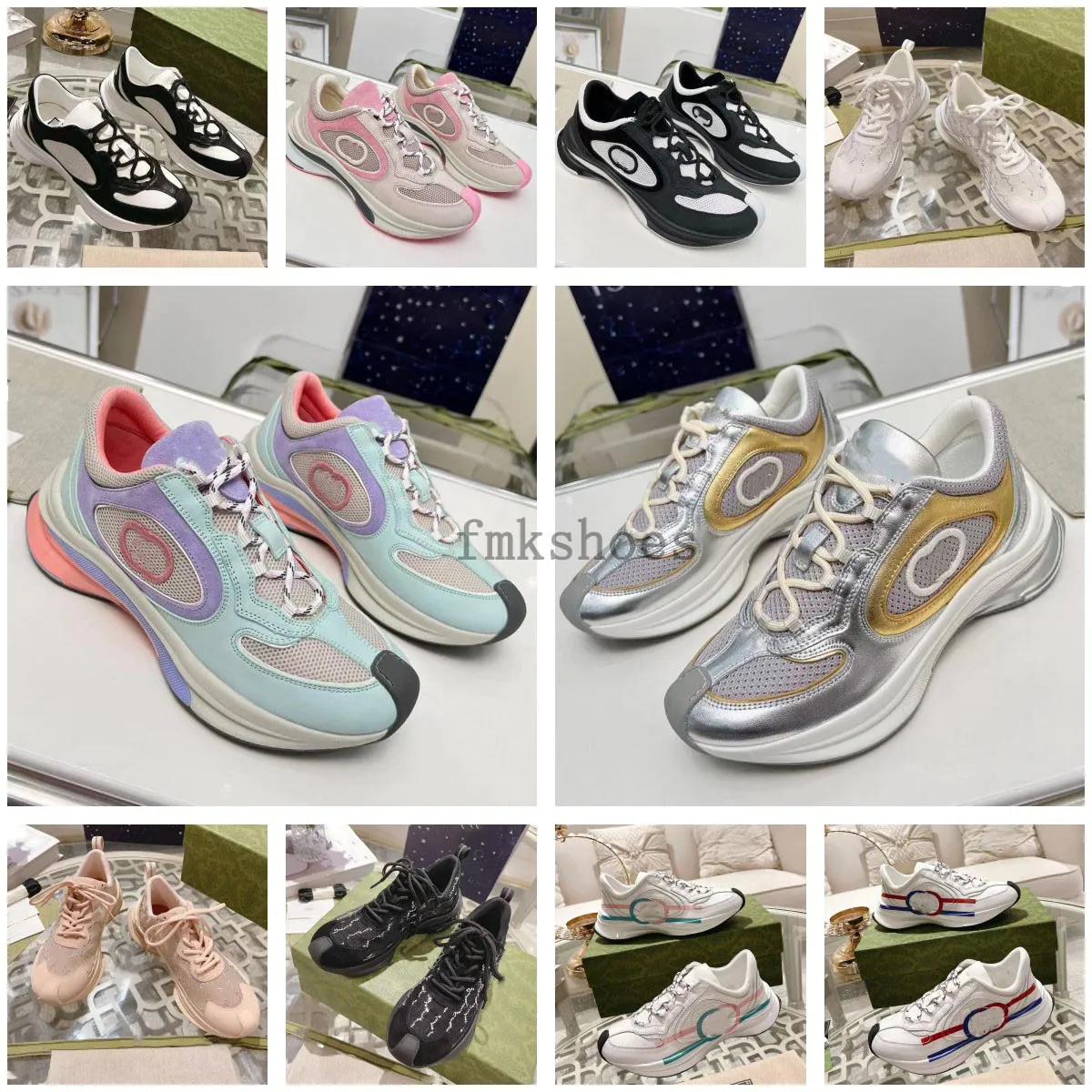Chaussures de luxe Chaussures pour dames Rhyton Platform Sneakers Chaussures de créateurs Beige hommes femmes Baskets Designers Vintage RUN Sneaker taille 35-45 3.20 01