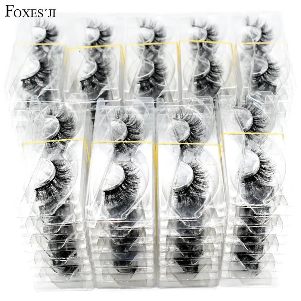 FOXESJI cils de vison en vrac articles en gros pour les affaires Extension de cils naturels doux et vaporeux moelleux faux 240311