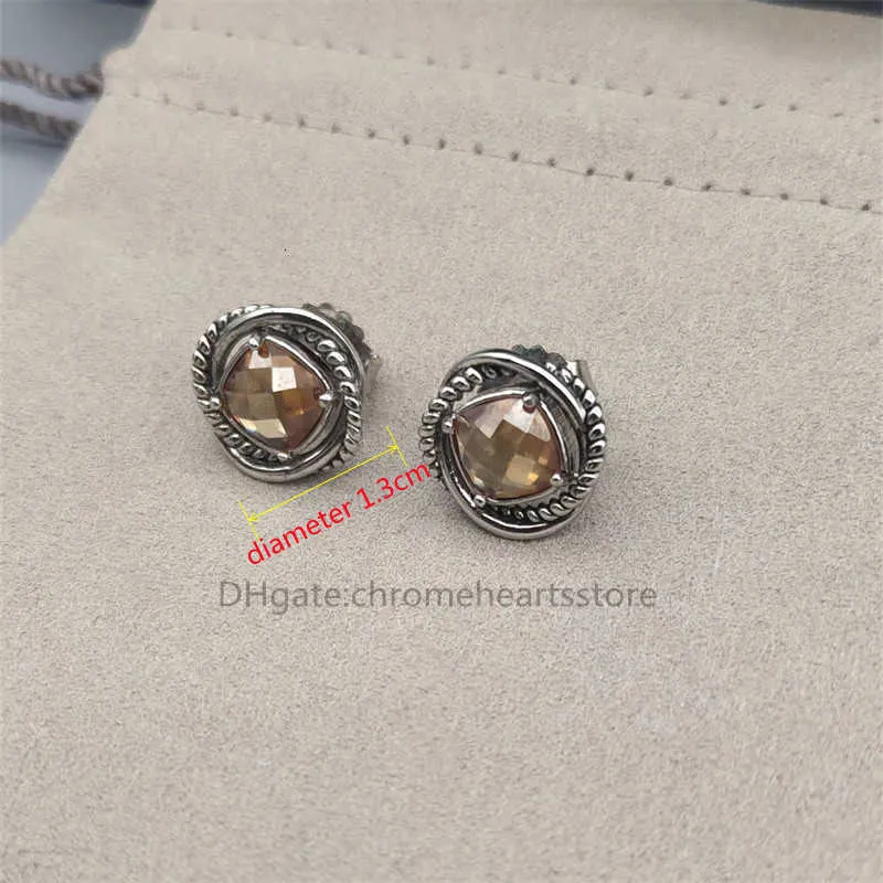 Boucles d'oreilles de luxe vintage pour femmes avec champagne éblouissant Zircon cubique Pierre transparente 10 couleurs disponibles Boucle d'oreille de créateur de perles en gros